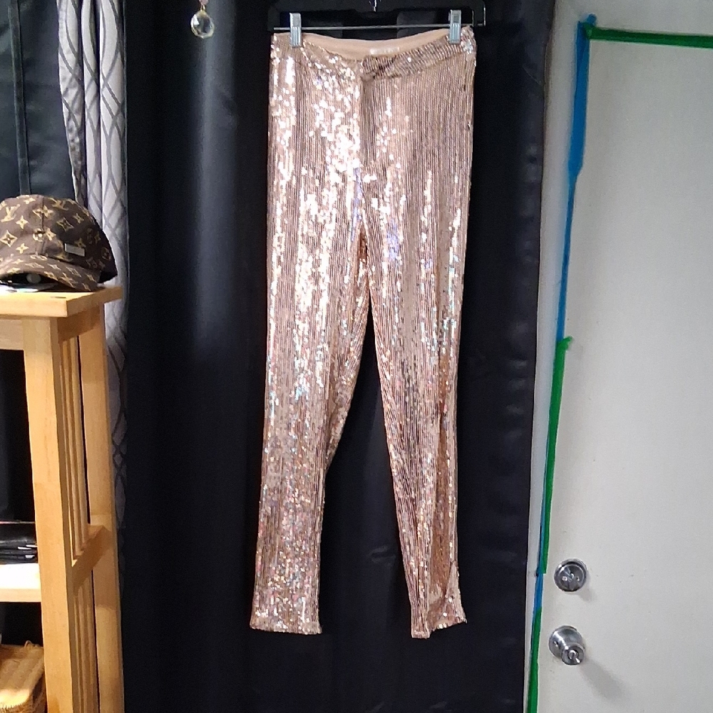 Sequin Straight Leg Pants